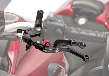Bremshebel+Kupplungshebel Set rot/schwarz f&uuml;r YAMAHA YZF-R125 2017-2018 RE29 verstellbar+klappbar