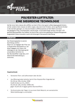 Sprint Filter passend f&uuml;r PEUGEOT 407 2.0 HDI 135 FAP 136PS 04-