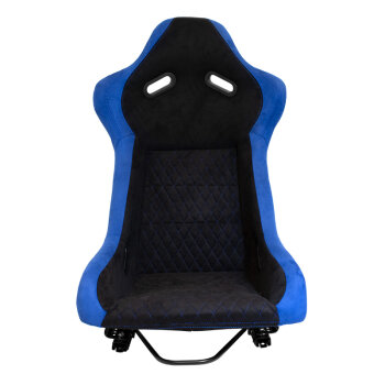 Sportsitz LV - Schwarz/Blau - Feste GFK R&uuml;ckenlehne - inkl. Laufschienen