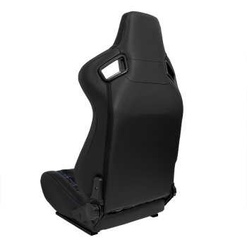 Sportsitz GT - Schwarz Kunstleder + Stoff in Blau...
