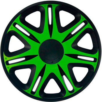 Satz J-Tec Radzierblenden Nascar 16-Zoll Schwarz/Gr&uuml;n