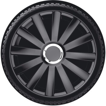 Satz Radzierblenden Spyder 16-Zoll Schwarz + Chrom Ringe