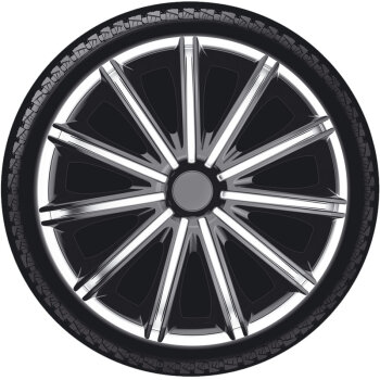 Satz Radzierblenden Nero 13-Zoll Silber/Schwarz