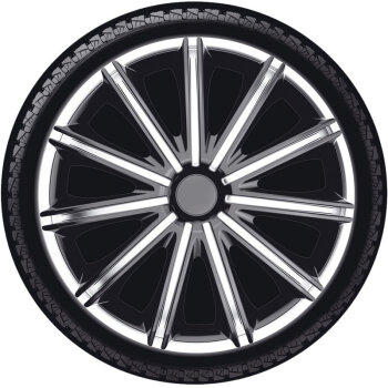 Satz Radzierblenden Nero 17-Zoll Silber/Schwarz