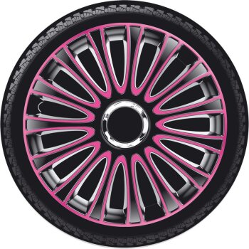 Satz Radzierblenden LeMans 15-Zoll Schwarz/Pink