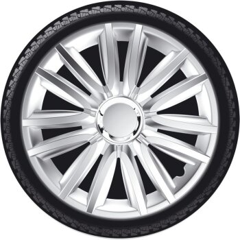 Satz Radzierblenden Intenso Pro 13-Zoll Silber + Chrom Ringe
