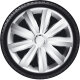 Satz Radzierblenden Venture Pro 16-Zoll Silber + Chrom Ringe (Nylon)