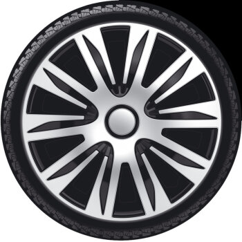 Satz Radzierblenden Nardo 13-Zoll Silber/Schwarz