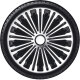 Satz Radzierblenden Volante 13-Zoll Silber/Schwarz