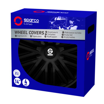 Satz Sparco Radzierblenden Bergamo 14-Zoll Schwarz