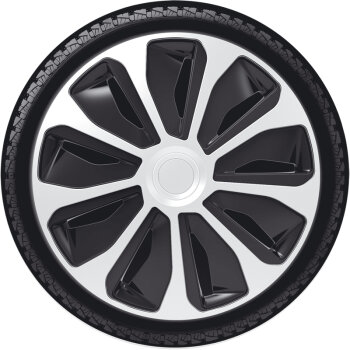 Satz Radzierblenden Platin 16-Zoll Silber/Schwarz