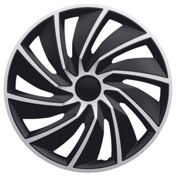 Satz Radzierblenden Turbo 13-Zoll Silber/Schwarz