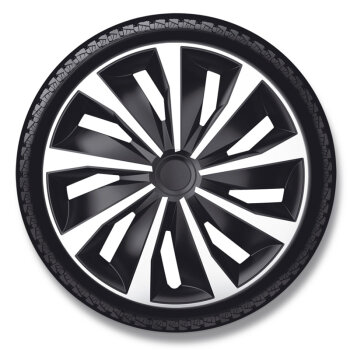 Satz Radzierblenden Grip 13-Zoll Silber/Schwarz