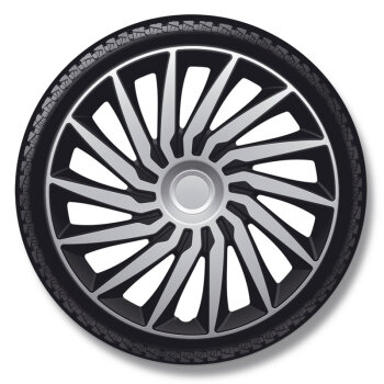 Satz Radzierblenden Kendo 15-Zoll Silber/Schwarz