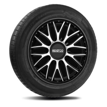 Satz Sparco Radzierblenden Roma 16-Zoll Silber/Schwarz