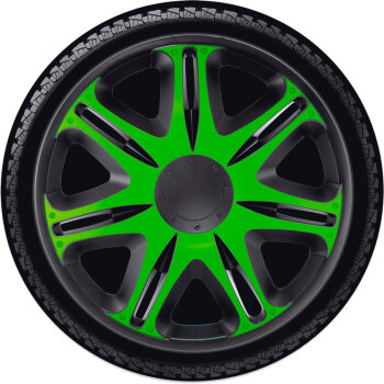 Satz J-Tec Radzierblenden Nascar 16-Zoll Schwarz/Gr&uuml;n