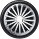 Satz Radzierblenden Radical 14-Zoll Silber + Chrom Ringe