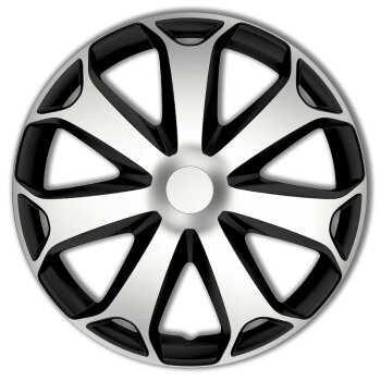 Satz Radzierblenden Mega 13-Zoll Silber/Schwarz