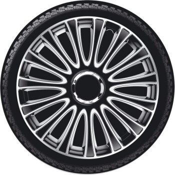 Satz Radzierblenden LeMans 14-Zoll Schwarz/Silber