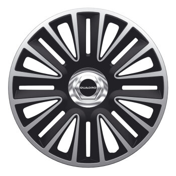 Satz Radzierblenden Quadro Pro 16-Zoll Silber/Schwarz +...