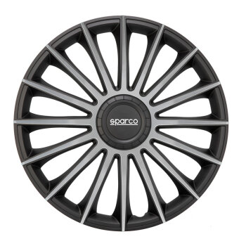 Satz Sparco Radzierblenden Treviso 15-Zoll Schwarz/Silber