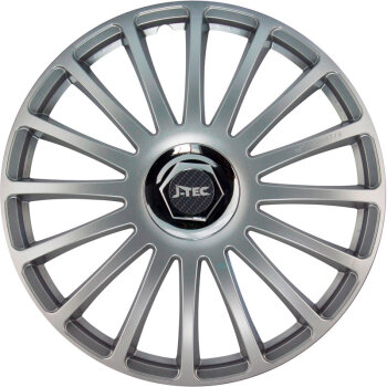 Satz J-Tec Radzierblenden Grand Prix SR 14-Zoll Silber +...