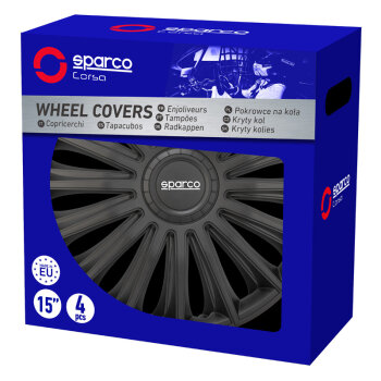 Satz Sparco Radzierblenden Treviso 13-Zoll Schwarz