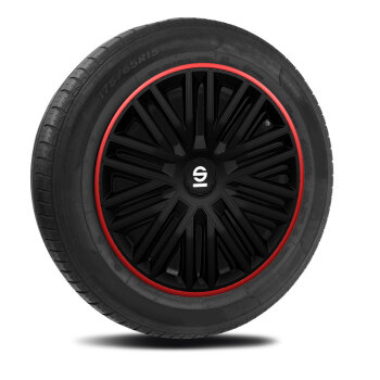 Satz Sparco Radzierblenden Bergamo 14-Zoll Schwarz/Rot