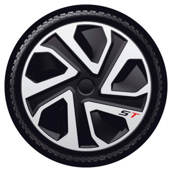 Satz J-Tec Radzierblenden ST 14-Zoll Silber/Schwarz