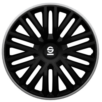 Satz Sparco Radzierblenden Bergamo 15-Zoll Schwarz/Grau