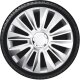 Satz Radzierblenden Avalone Pro 13-Zoll Silber + Chrom Ringe