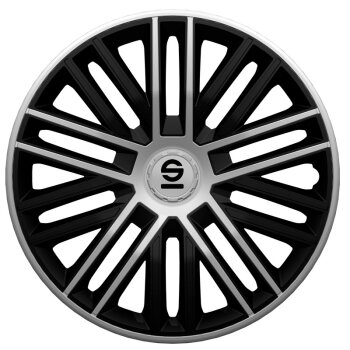 Satz Sparco Radzierblenden Bergamo 15-Zoll Schwarz/Silber
