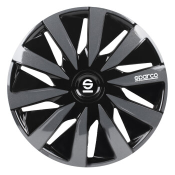 Satz Sparco Radzierblenden Lazio 13-Zoll Schwarz/Grau