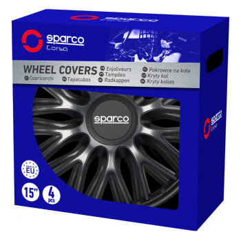 Satz Sparco Radzierblenden Roma 14-Zoll Grau/Schwarz