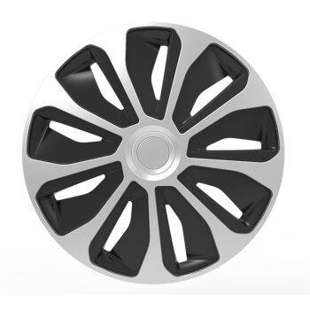 Satz Radzierblenden Platin 13-Zoll Silber/Schwarz