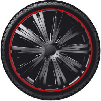 Satz Radzierblenden Giga R 16-Zoll Schwarz/Rot