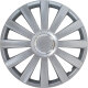 Satz Radzierblenden Spyder 15-Zoll Silber + Chrom Ringe
