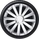 Satz Radzierblenden Spyder 15-Zoll Silber + Chrom Ringe