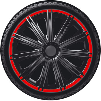 Satz Radzierblenden Nero R 13-Zoll Schwarz/Rot
