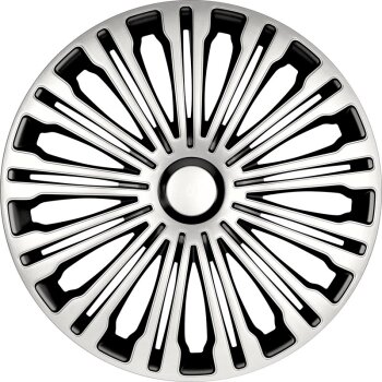 Satz Radzierblenden Volante 13-Zoll Silber/Schwarz