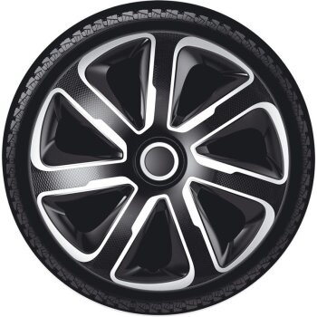 Satz Radzierblenden Livorno 15-Zoll Silber/Schwarz...