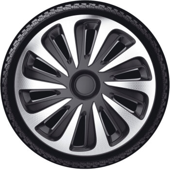 Satz Radzierblenden Caliber 17-Zoll Silber/Schwarz Karbon-Look