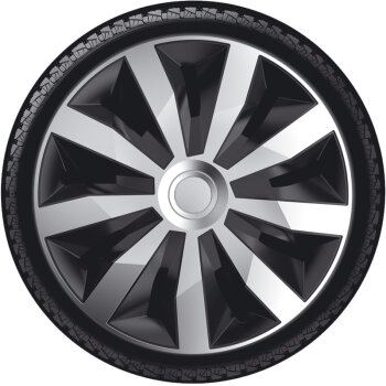 Satz Radzierblenden Penta 15-Zoll Silber/Schwarz