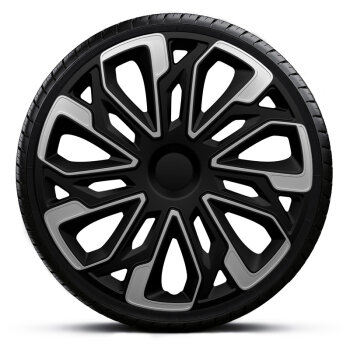 Satz Radzierblenden Estoril 14-Zoll Silber/Schwarz