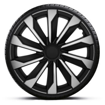 Satz Radzierbleden Typhoon 15-Zoll Silber/Schwarz