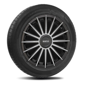 Satz Sparco Radzierblenden Treviso 14-Zoll Schwarz/Silber