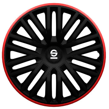 Satz Sparco Radzierblenden Bergamo 16-Zoll Schwarz/Rot
