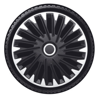 Satz Radzierblenden Quantum Pro 13-Zoll Silber/Schwarz +...