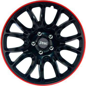 Satz J-Tec Radzierblenden Hero GTR 14-Zoll Schwarz/Rot...