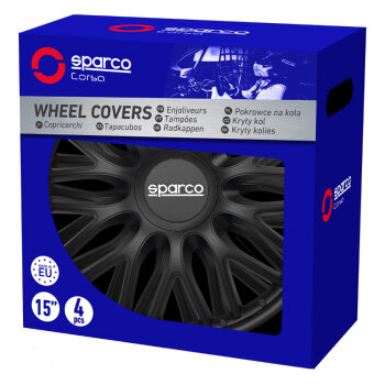 Satz Sparco Radzierblenden Roma 14-Zoll Schwarz